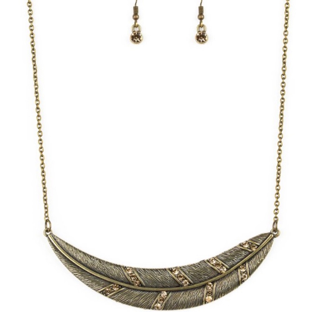Brass Necklace & earrings set
